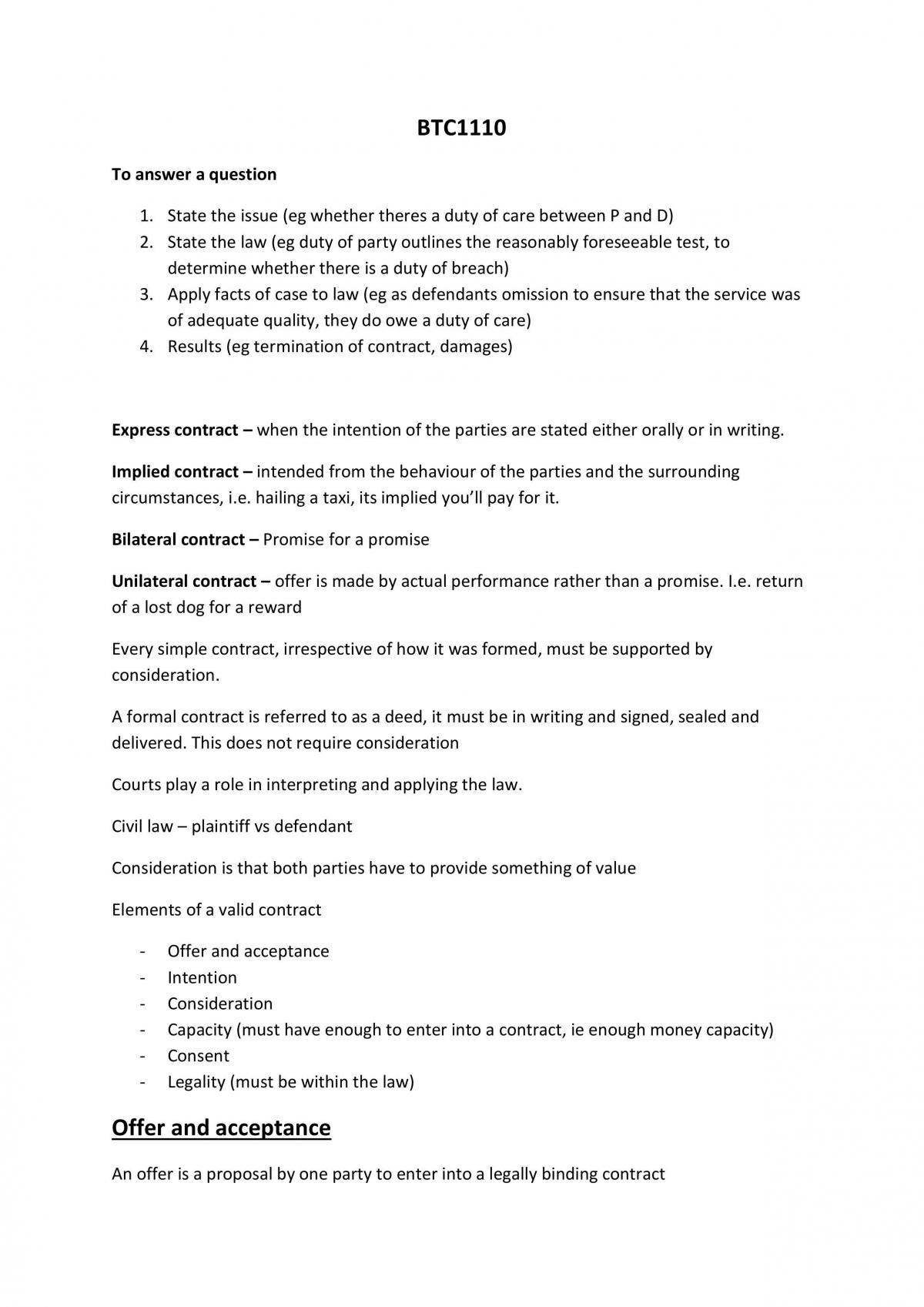 BTC1110 Lecture Notes - Page 1