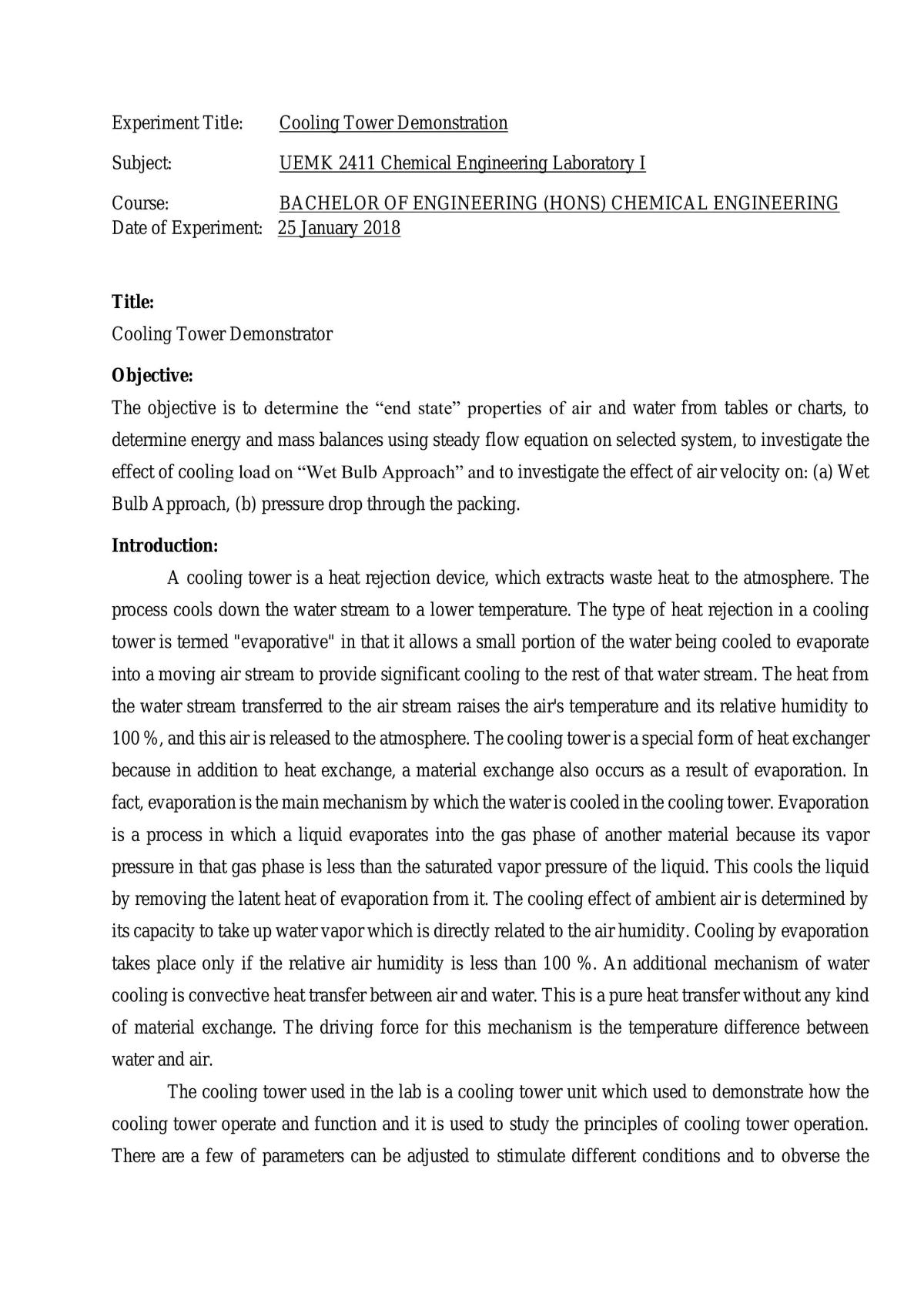 UEMK2411_Chemical Engineering Laboratory 1_Cooling Tower Demonstrator (Set 2)) - Page 1