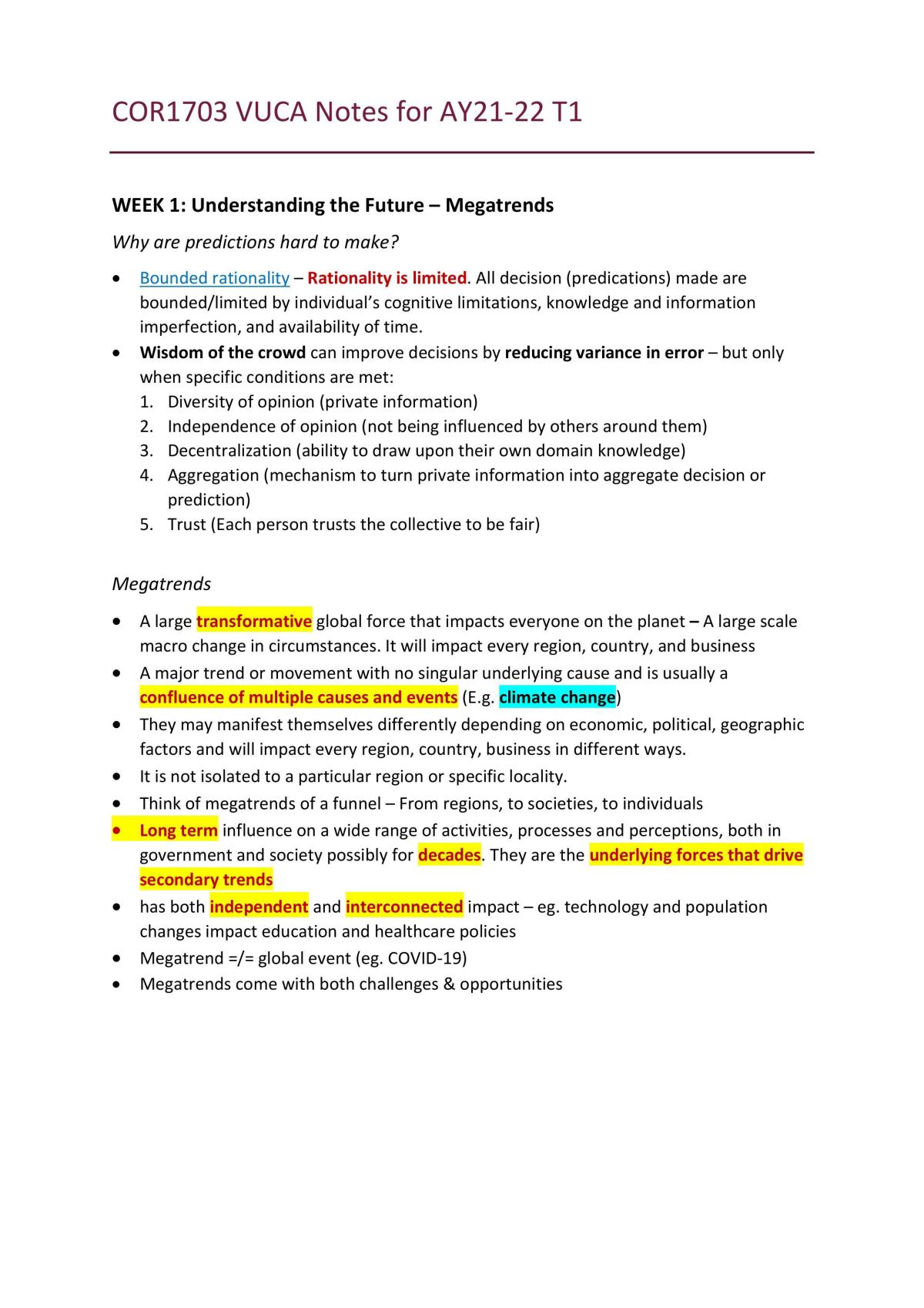 VUCA Notes T1 - Page 1