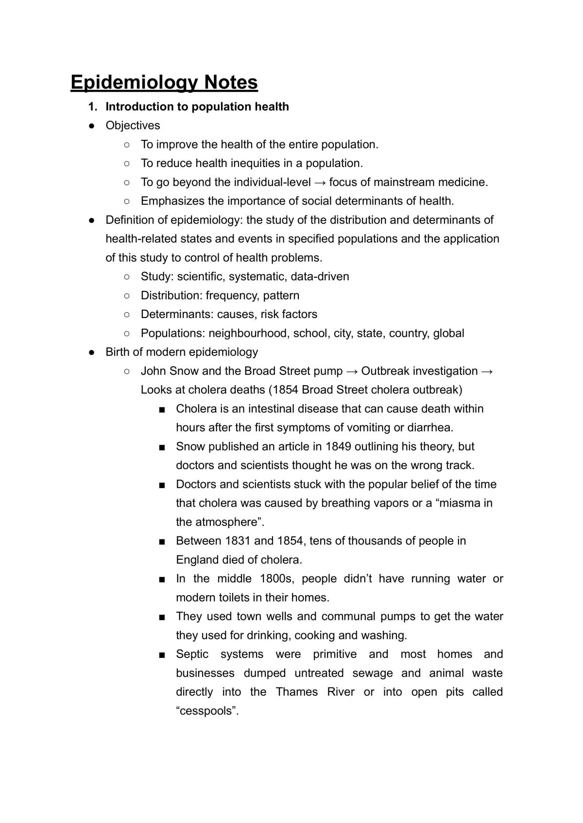 Epidemiology Study Notes | PHEBEB - Epidemiology - Taylors | Thinkswap