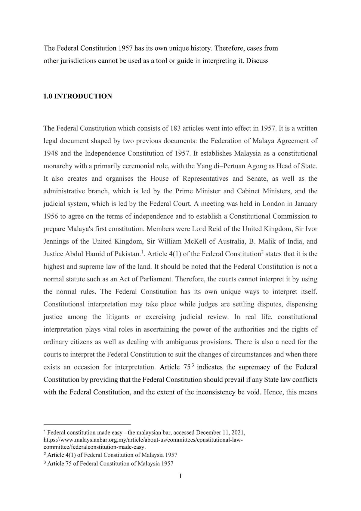 Interpretation Jurisdiction On The Federal Constitution GLUP1113