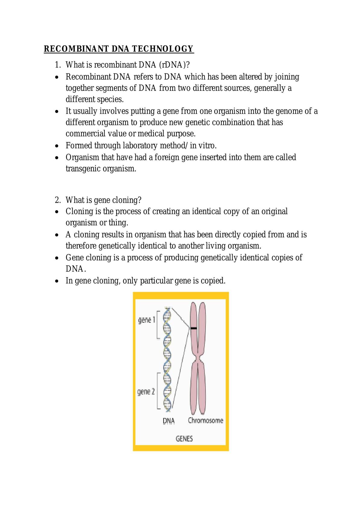 Recombinant DNA Technology - Page 1