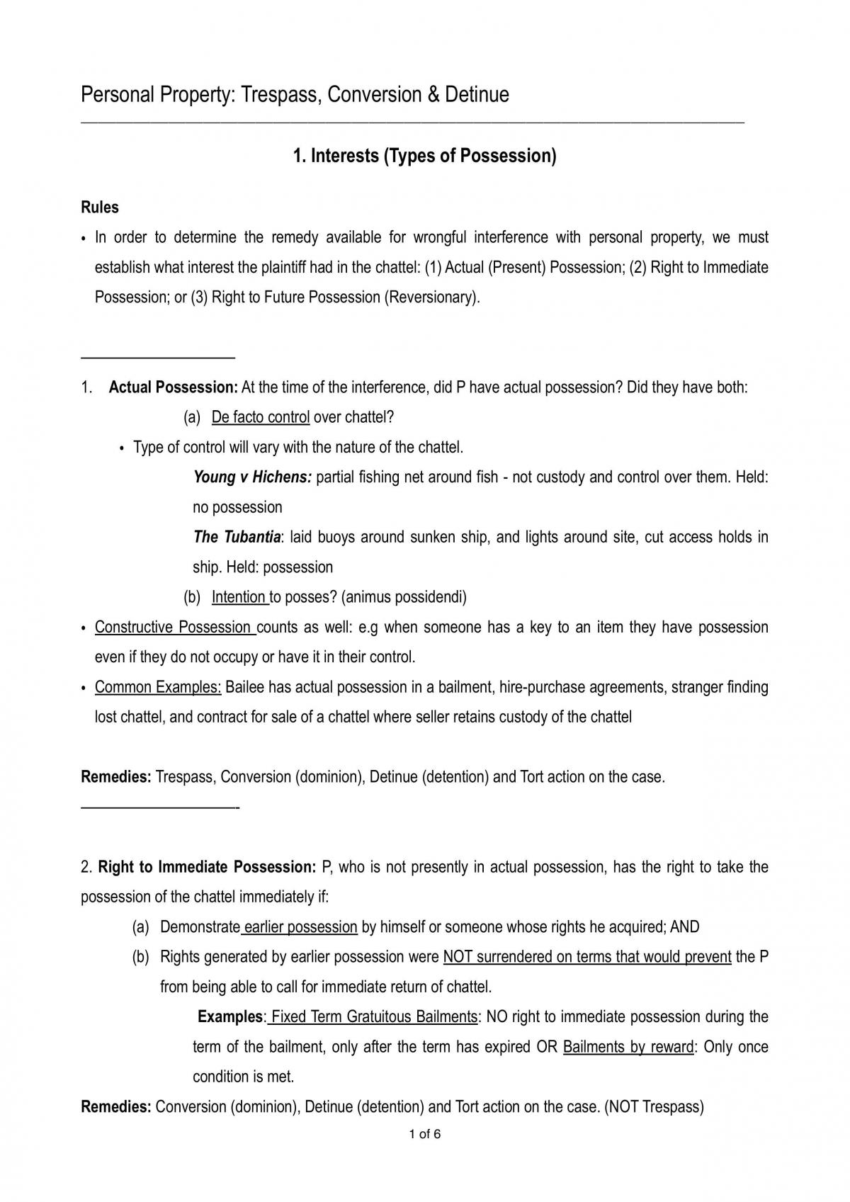 Principles of Private Law Exam Notes - Page 1