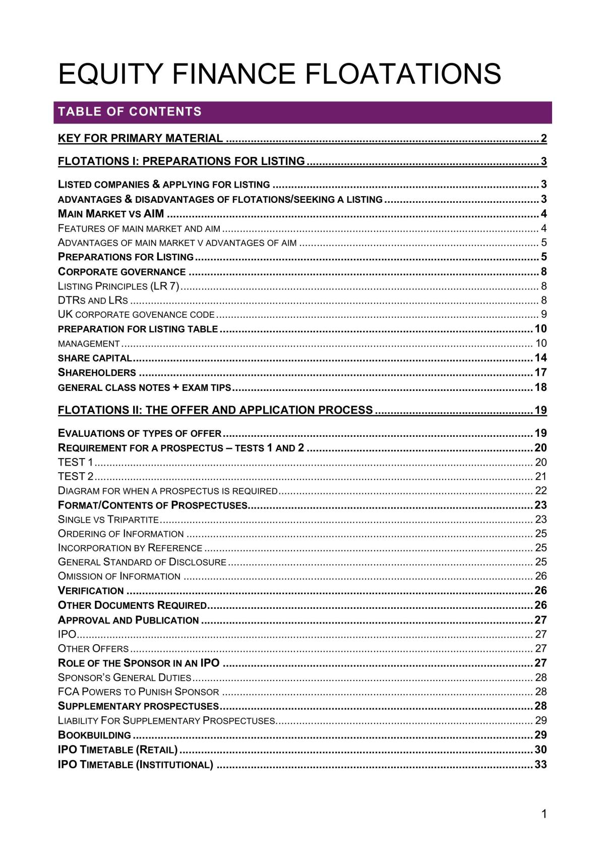 Complete Flotations Study Notes - Page 1