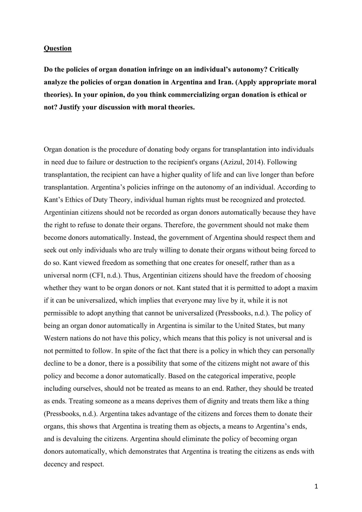 Assignment Question - Page 1