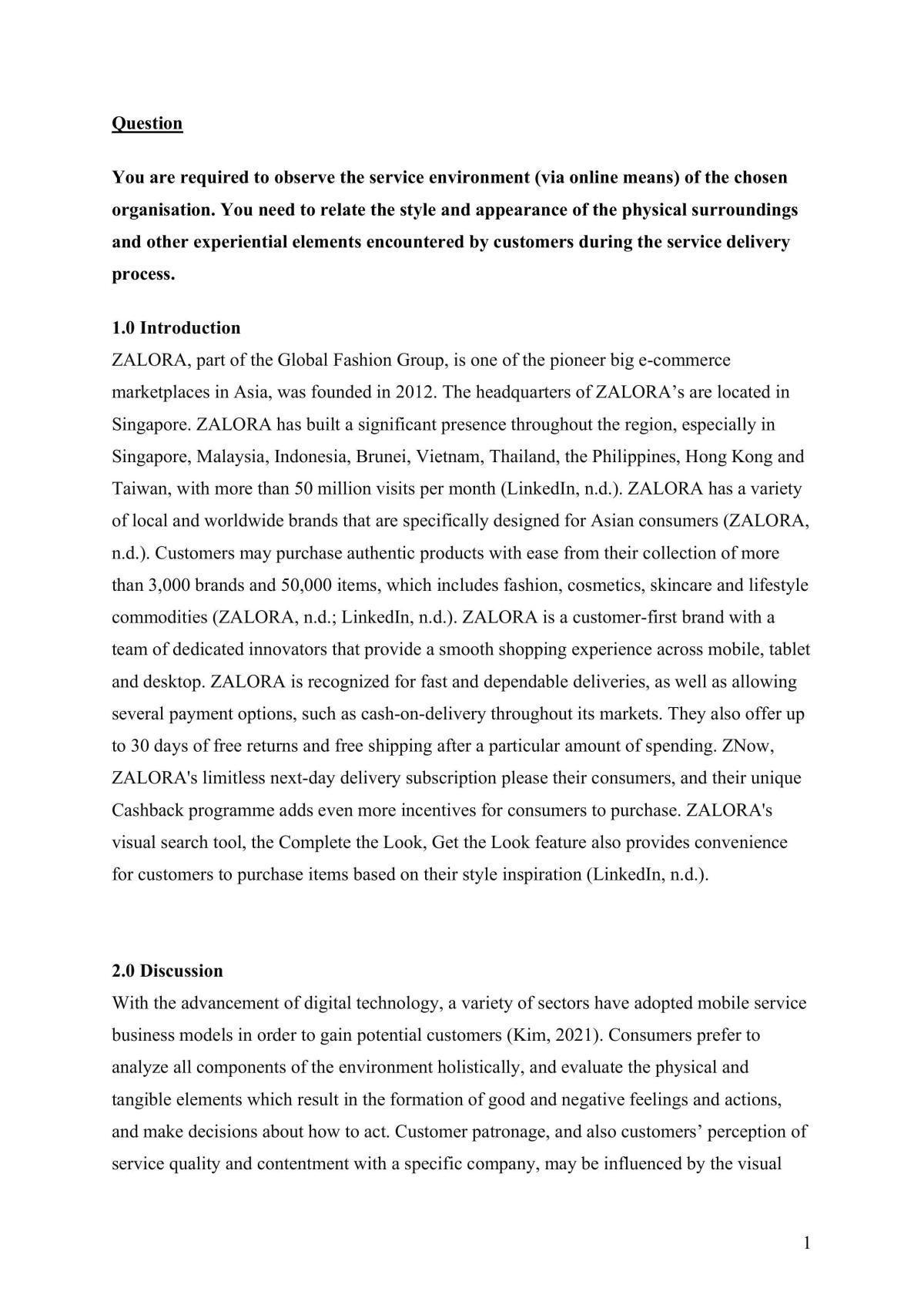 Services Marketing Assignment  - Page 1
