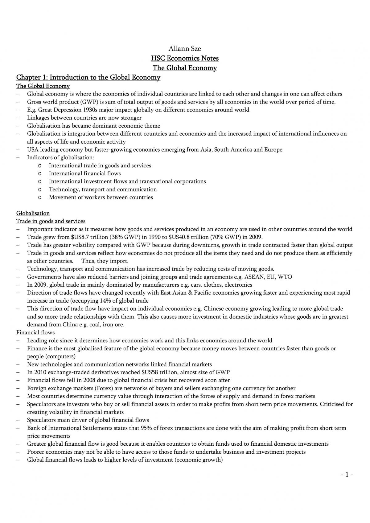 Complete Economics Notes - Page 1