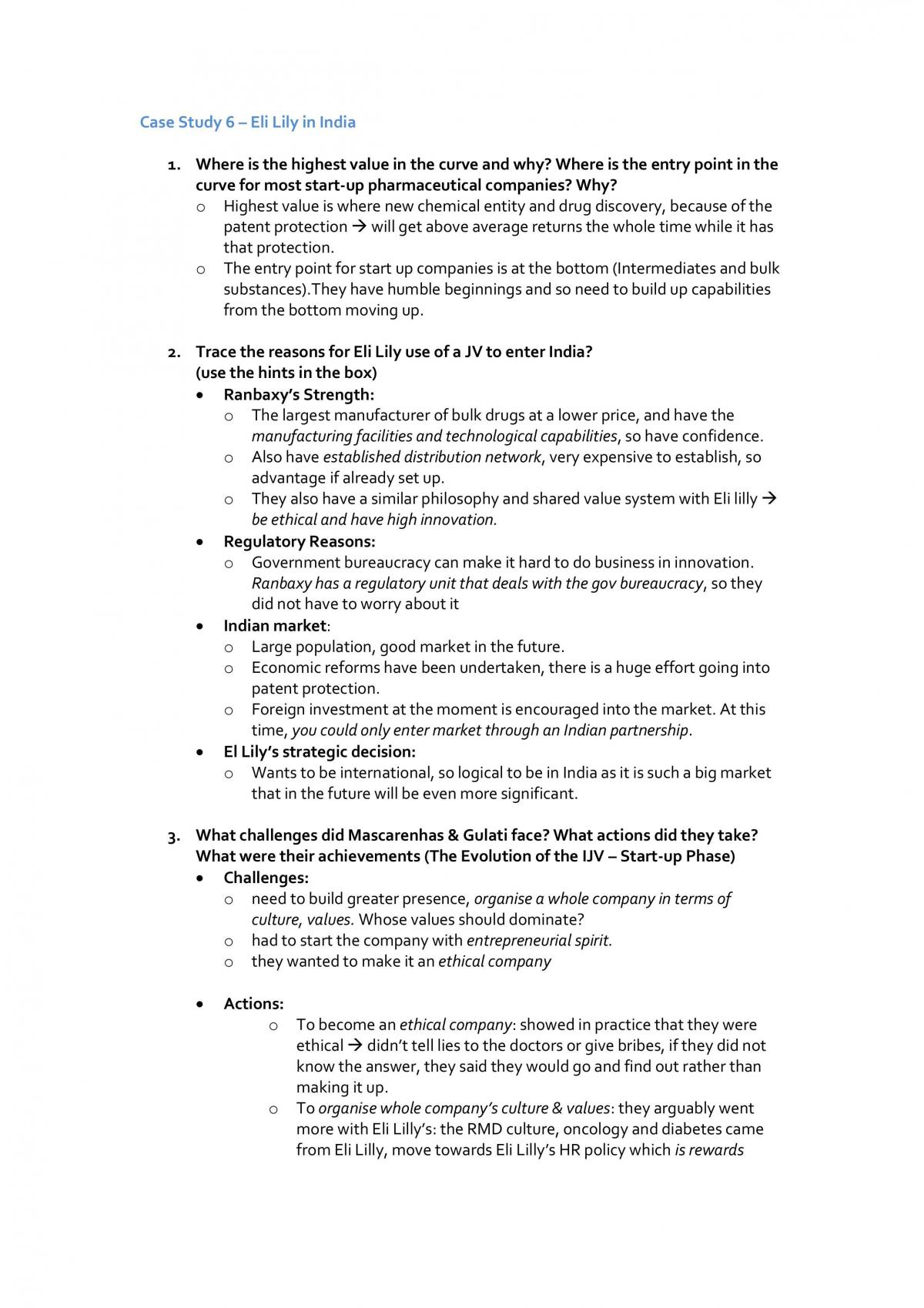 Transnational Management Answers - Page 1
