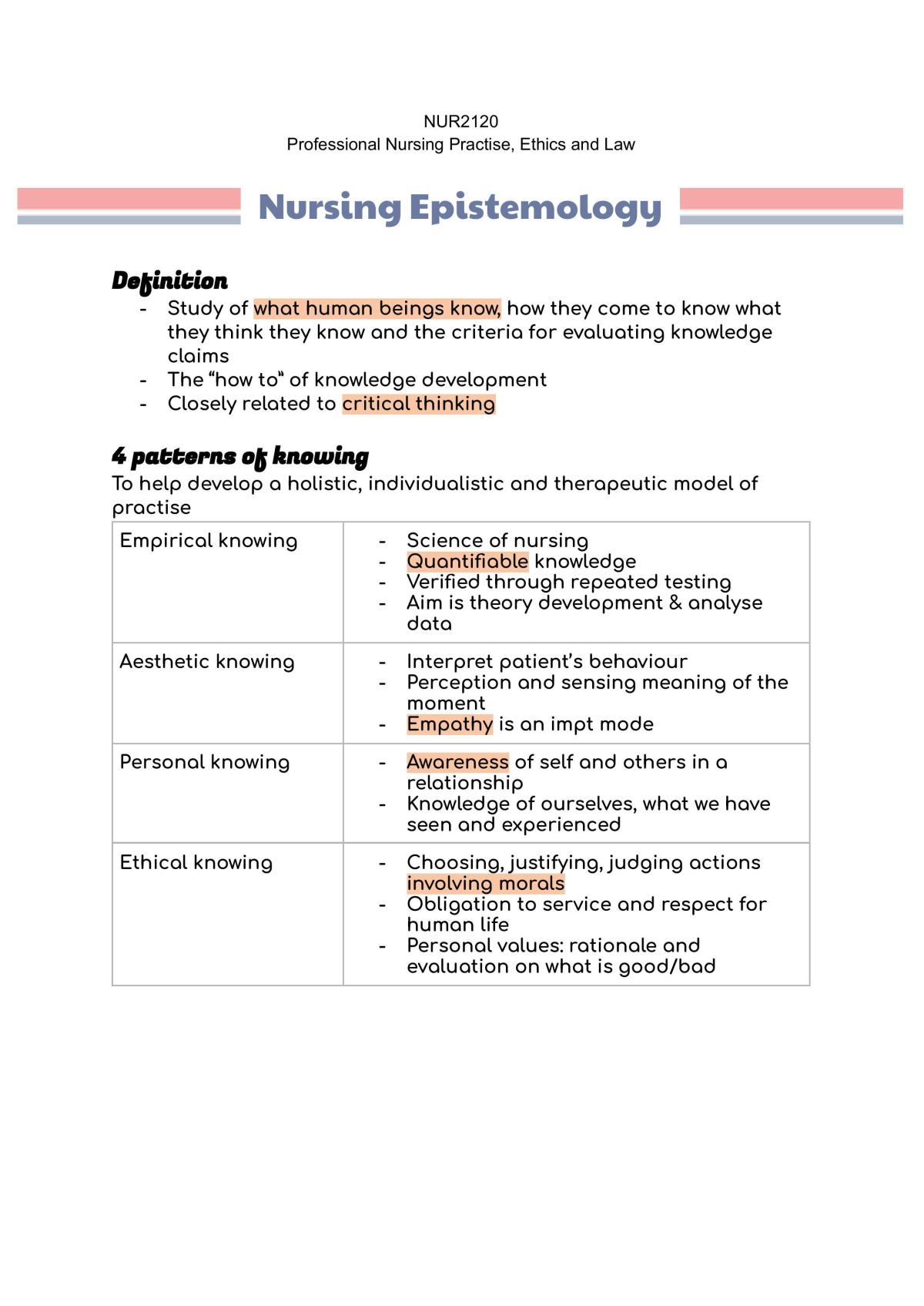 NUR2120 Complete notes - Page 1