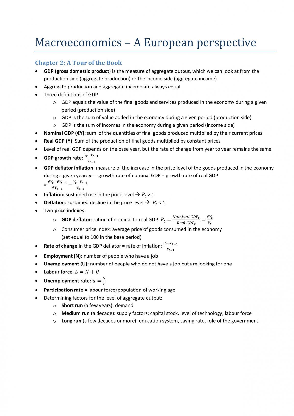 Summary Macroeconomics - Page 1