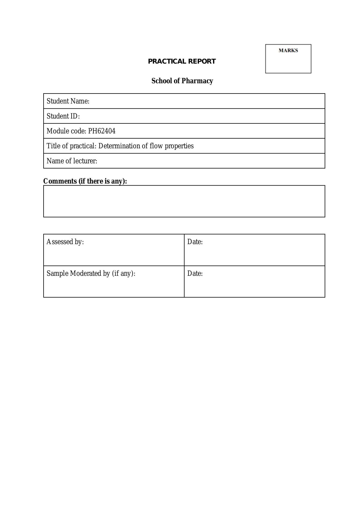 Practical: Determination of Flow Properties - Page 1