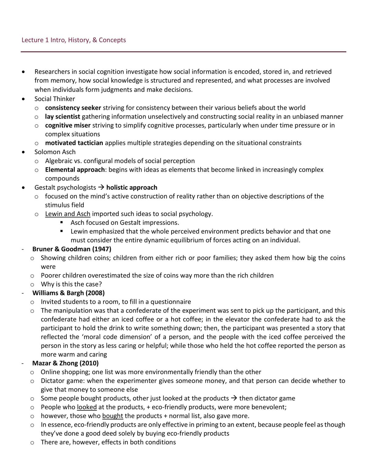 Method and Theory in Cognition - Lecture Notes - Page 1