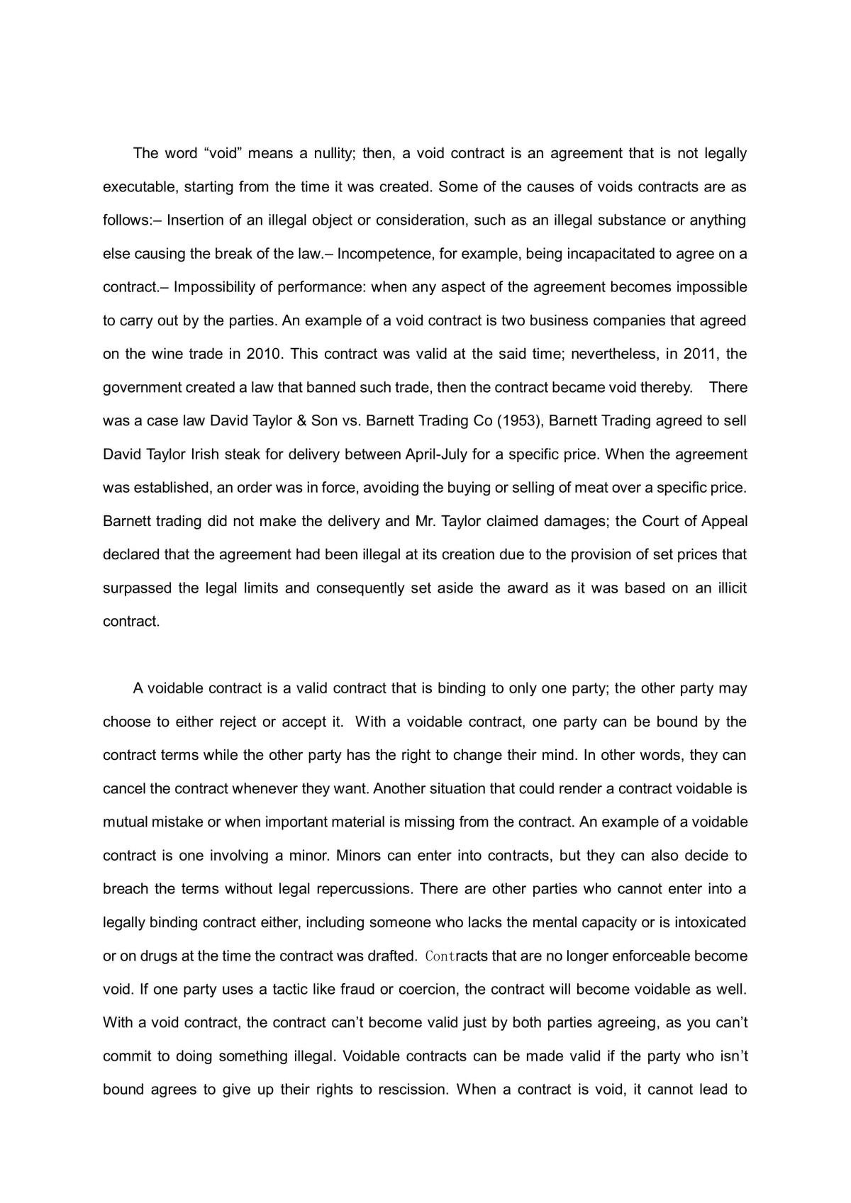 Essay comparing void and voidable contracts - Page 3