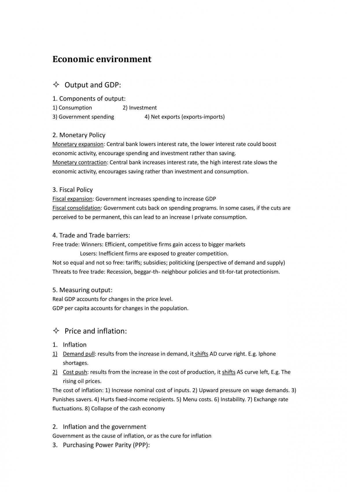 BUSS1002 Final Summary Notes - Page 1