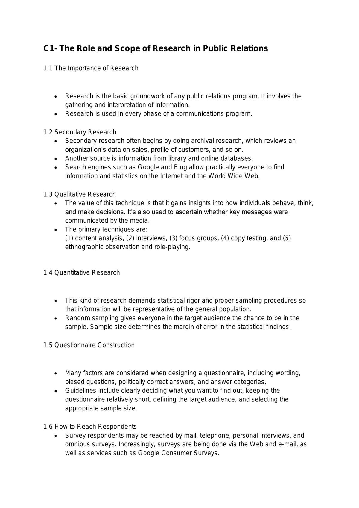 Strategies and Tactics of Public Relations Notes  - Page 1