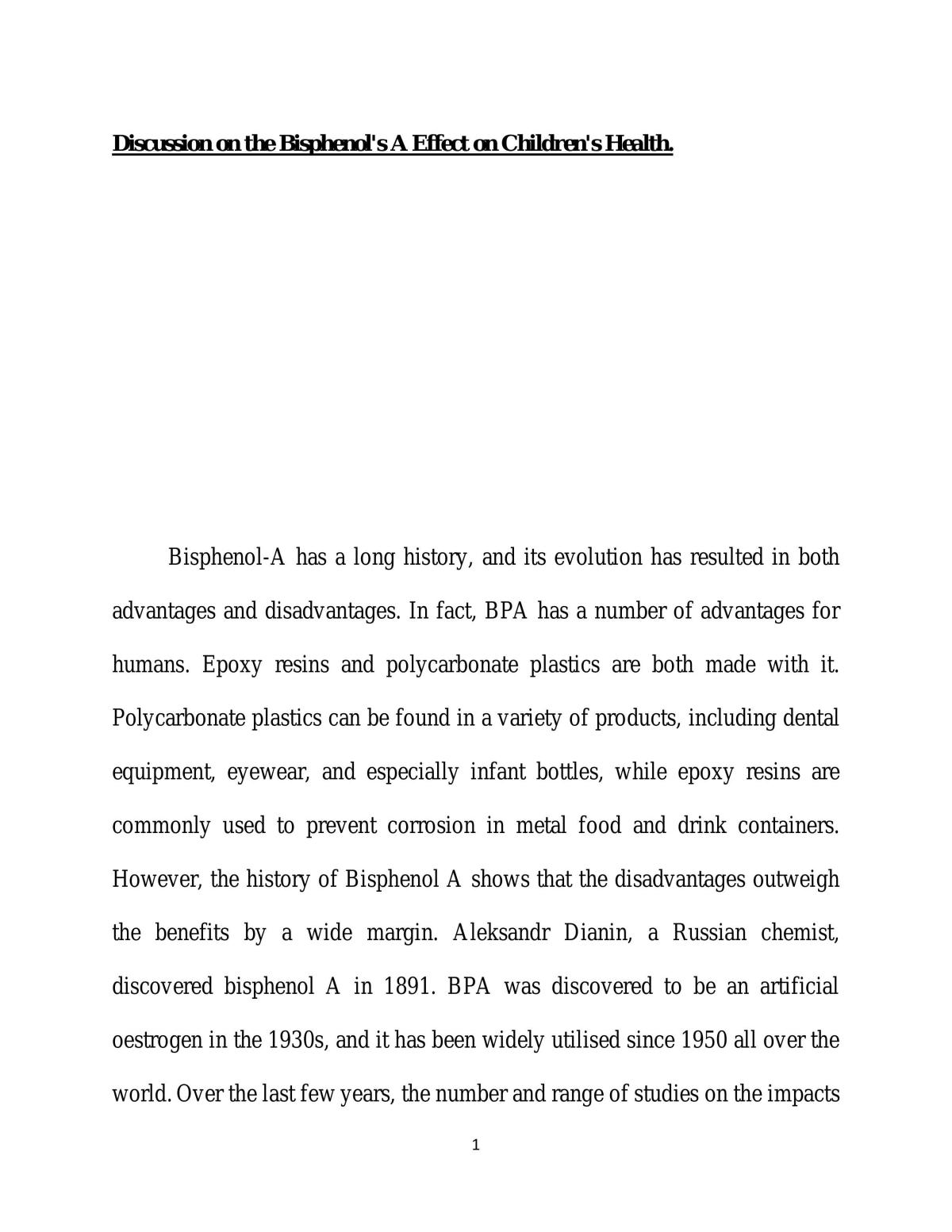 Impact of Bisphenol - Page 1