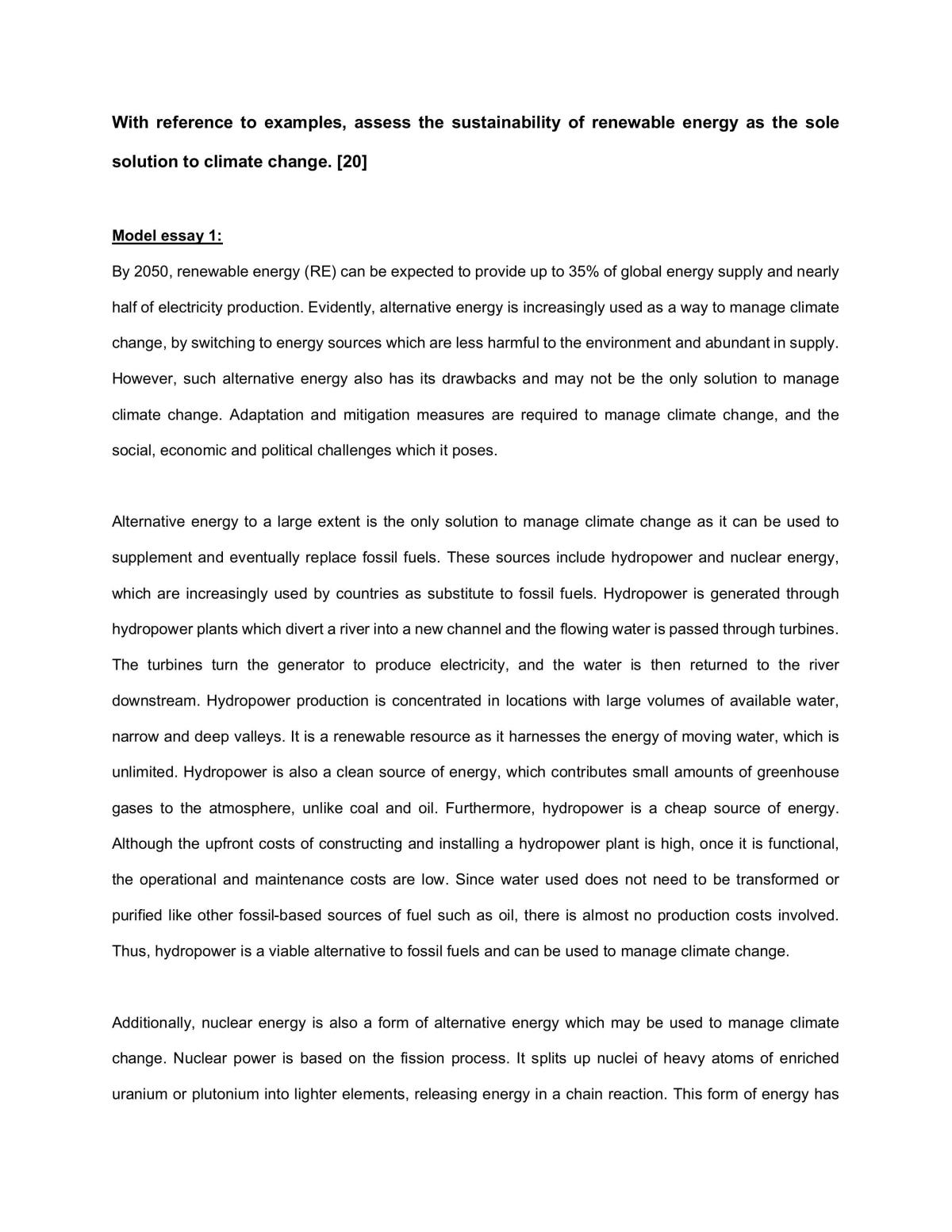 Geography - renewable energy to climate change - Page 1