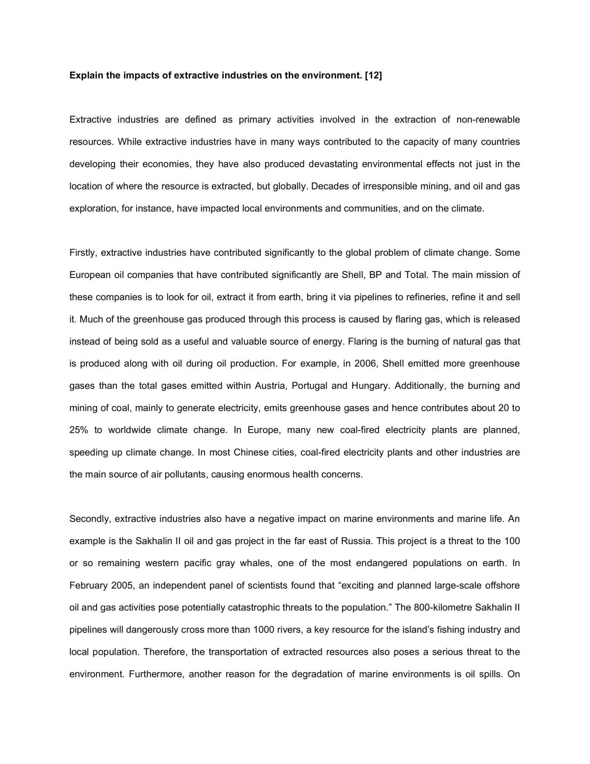 Extractive industries on environment - Page 1