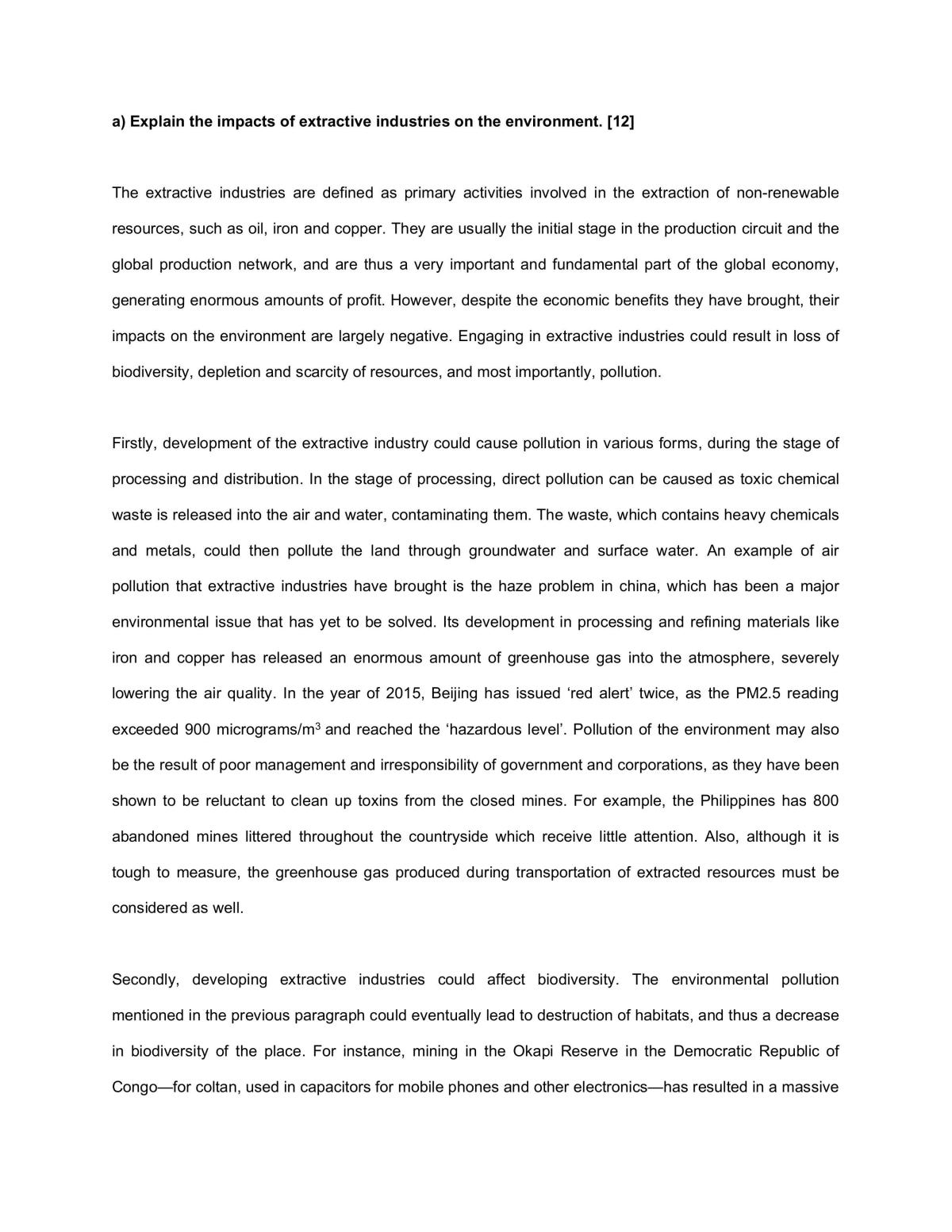 Extractive industries on environment - Page 1