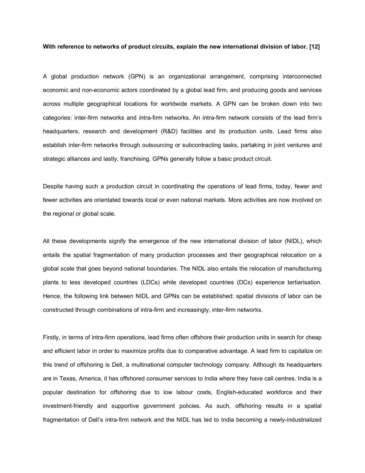 Globalisation essays  - Page 1