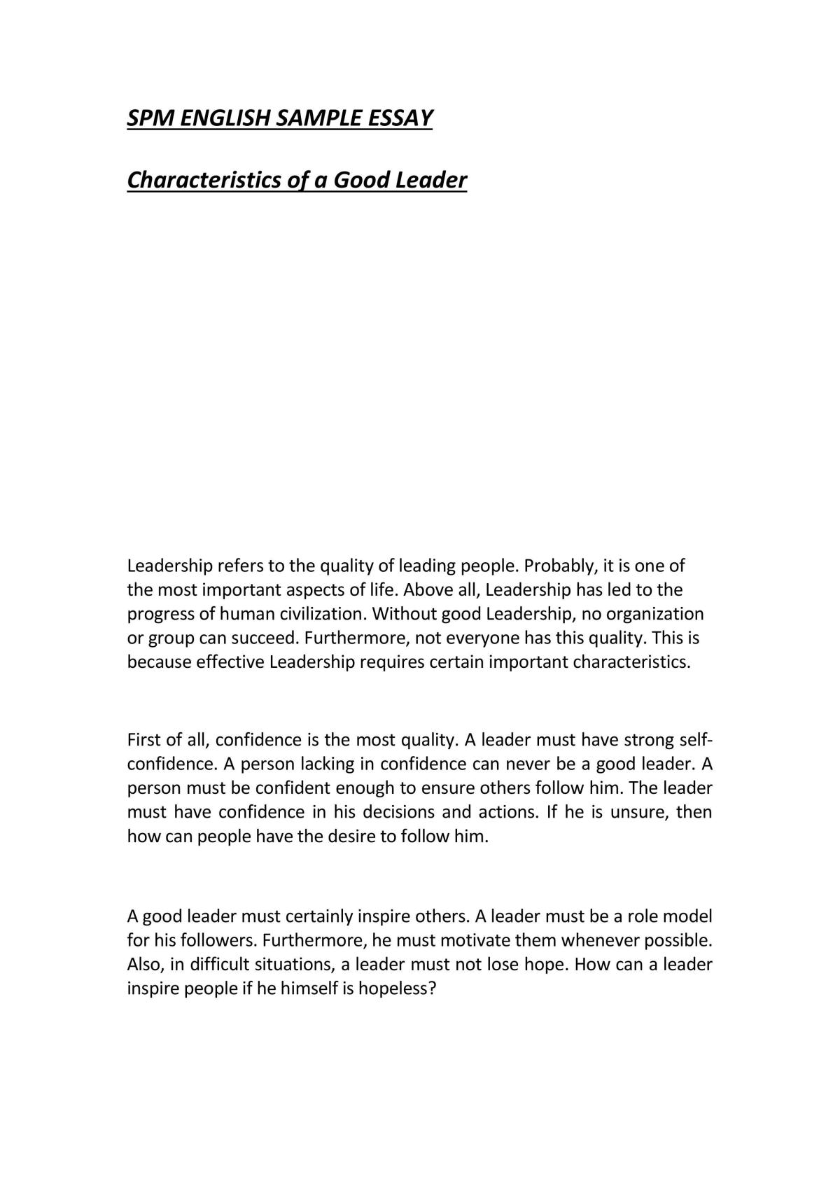 essay on great leader