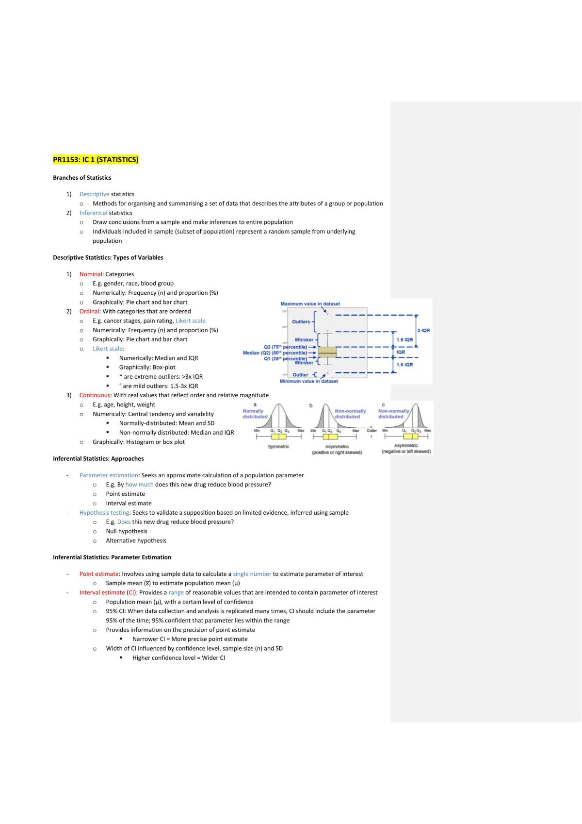 PR1153 Comprehensive Notes - Page 1