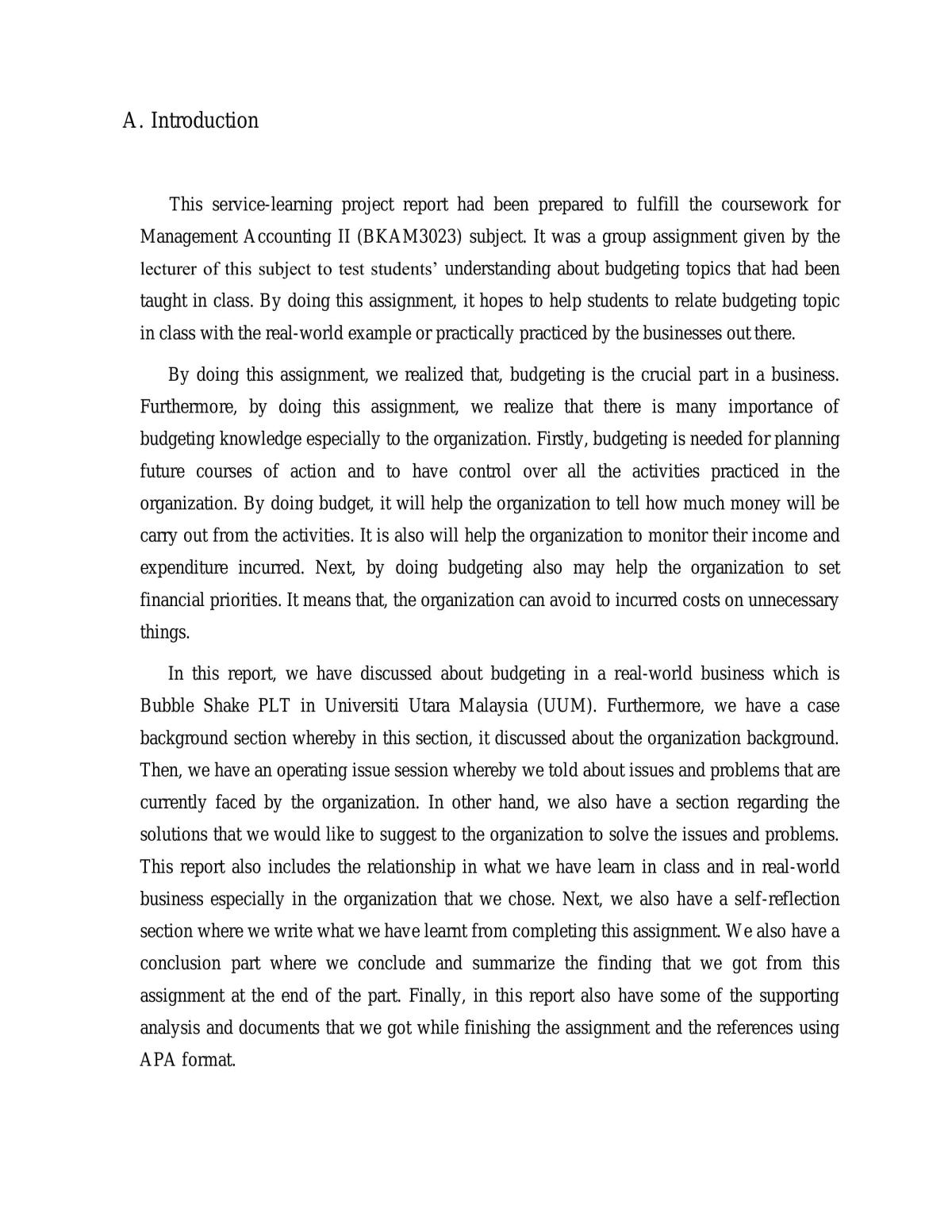 E- Service Learning Project - Page 1
