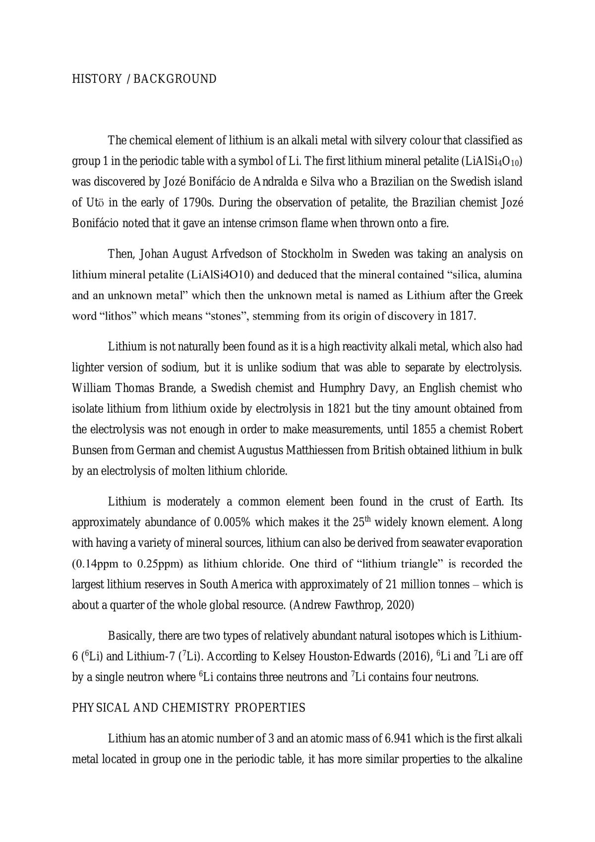Assignment (Lithium) - Page 1