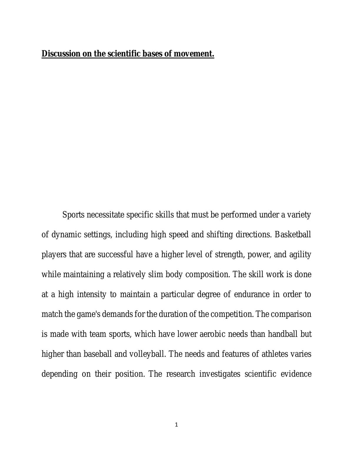 Scientific bases of movement  - Page 1