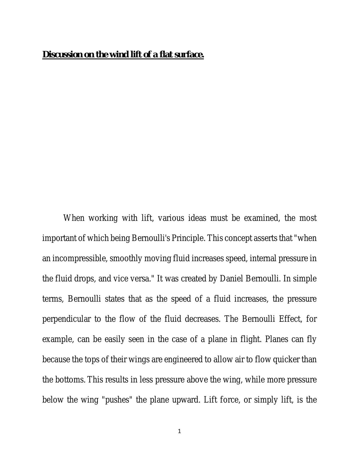 Wind lift of a flat surface - Page 1