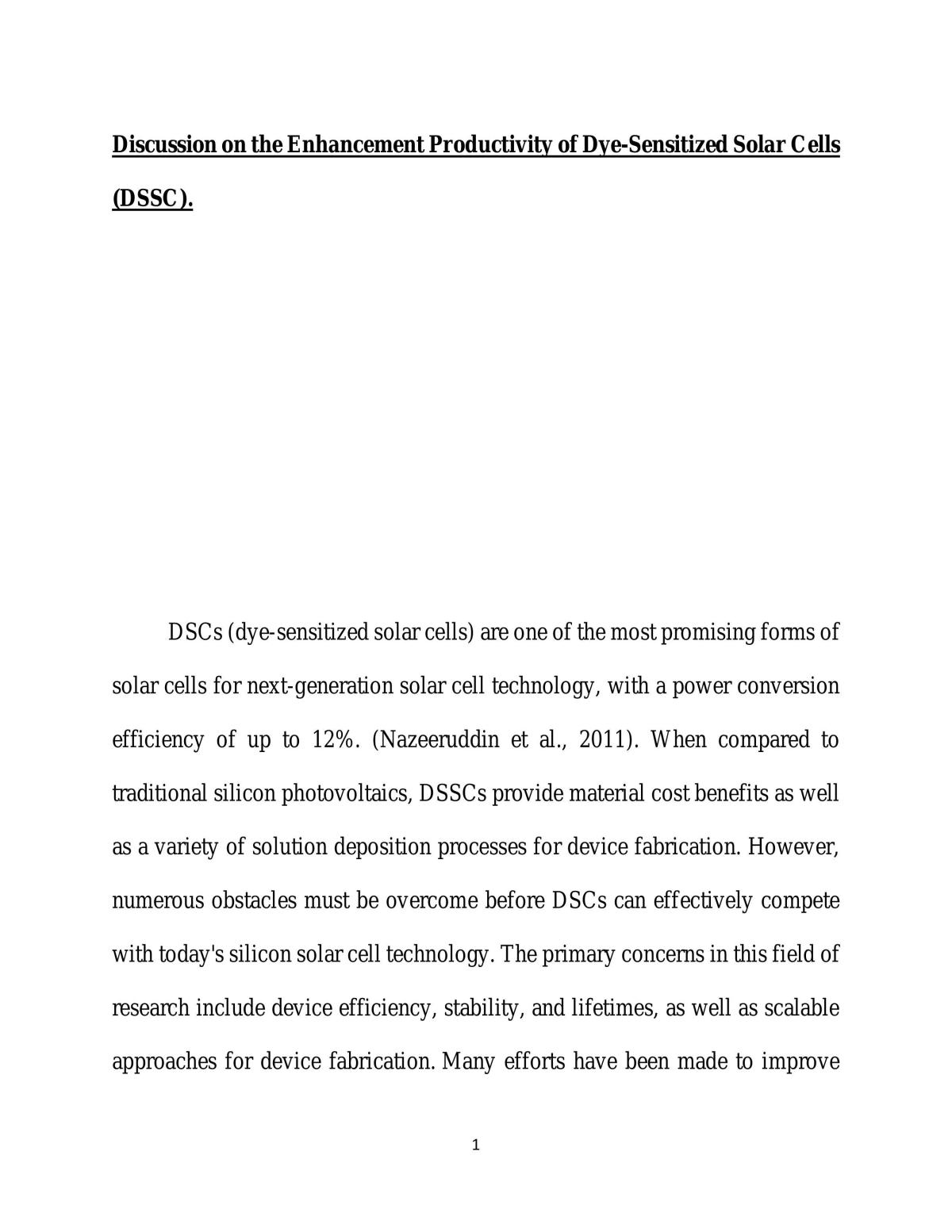 Dye-sensitized solar cells  - Page 1