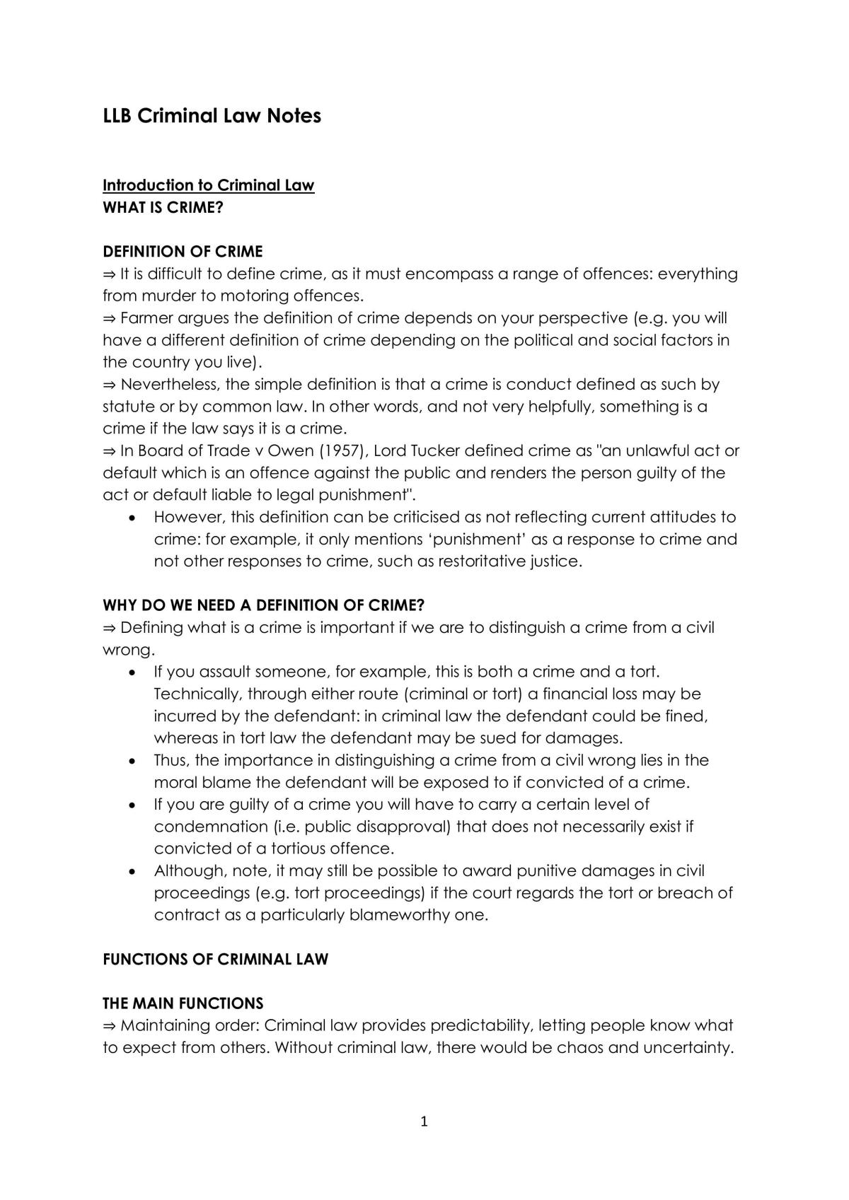 Criminal Law Notes - Page 1