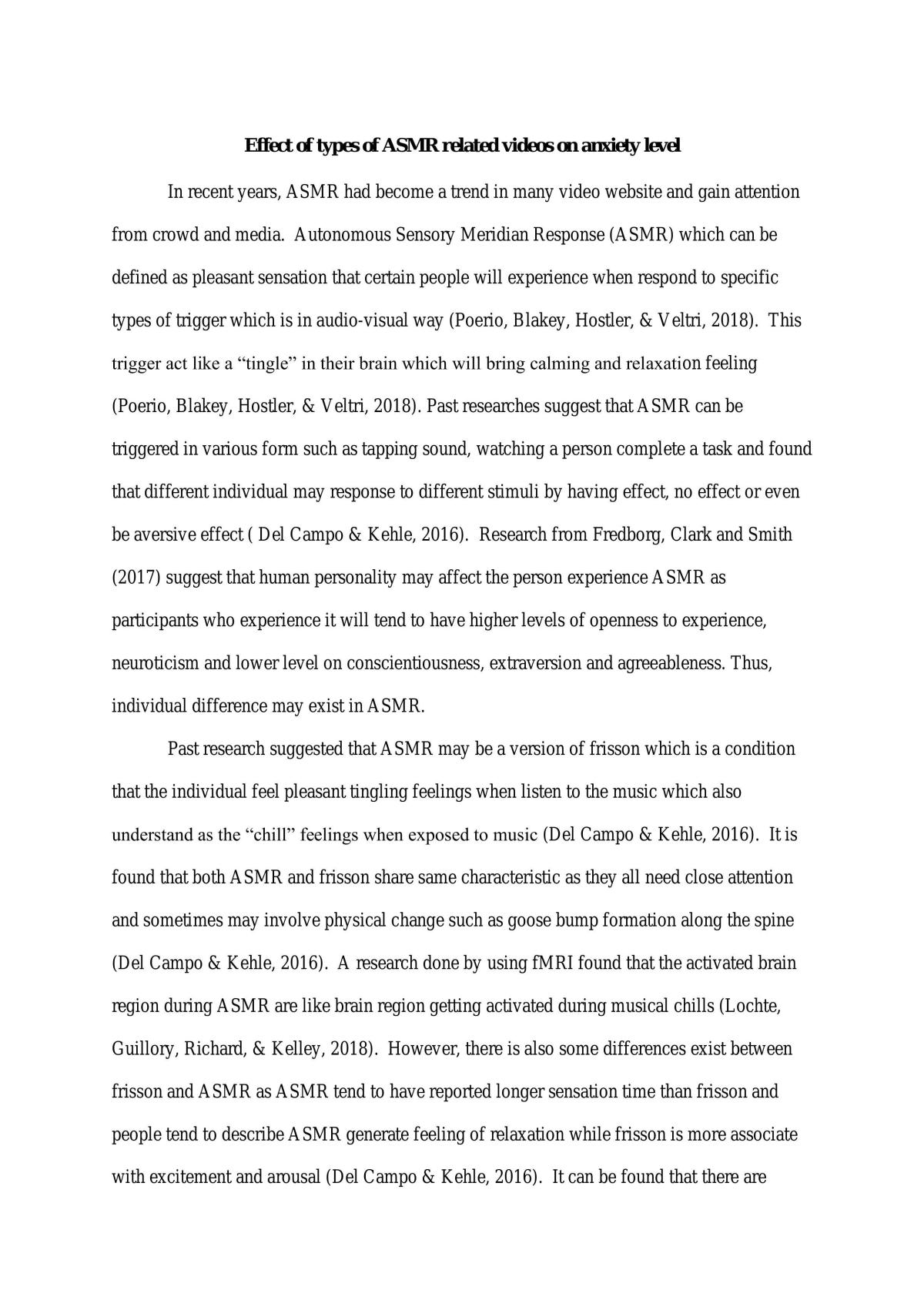  Effect of types of ASMR related videos on anxiety level - Page 1