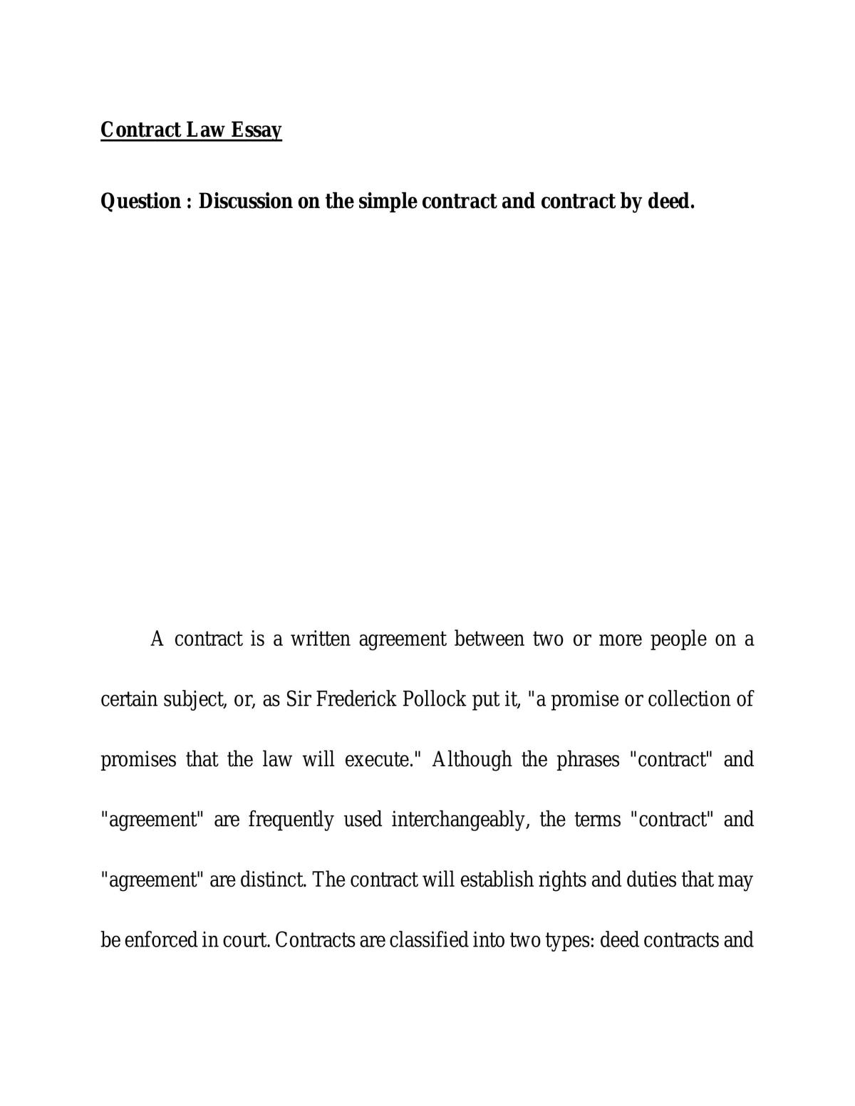 Contract by deed  - Page 1
