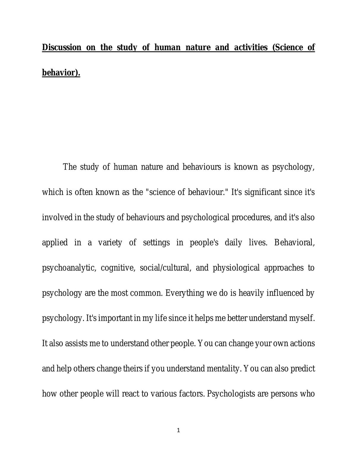 Science of behavior  - Page 1