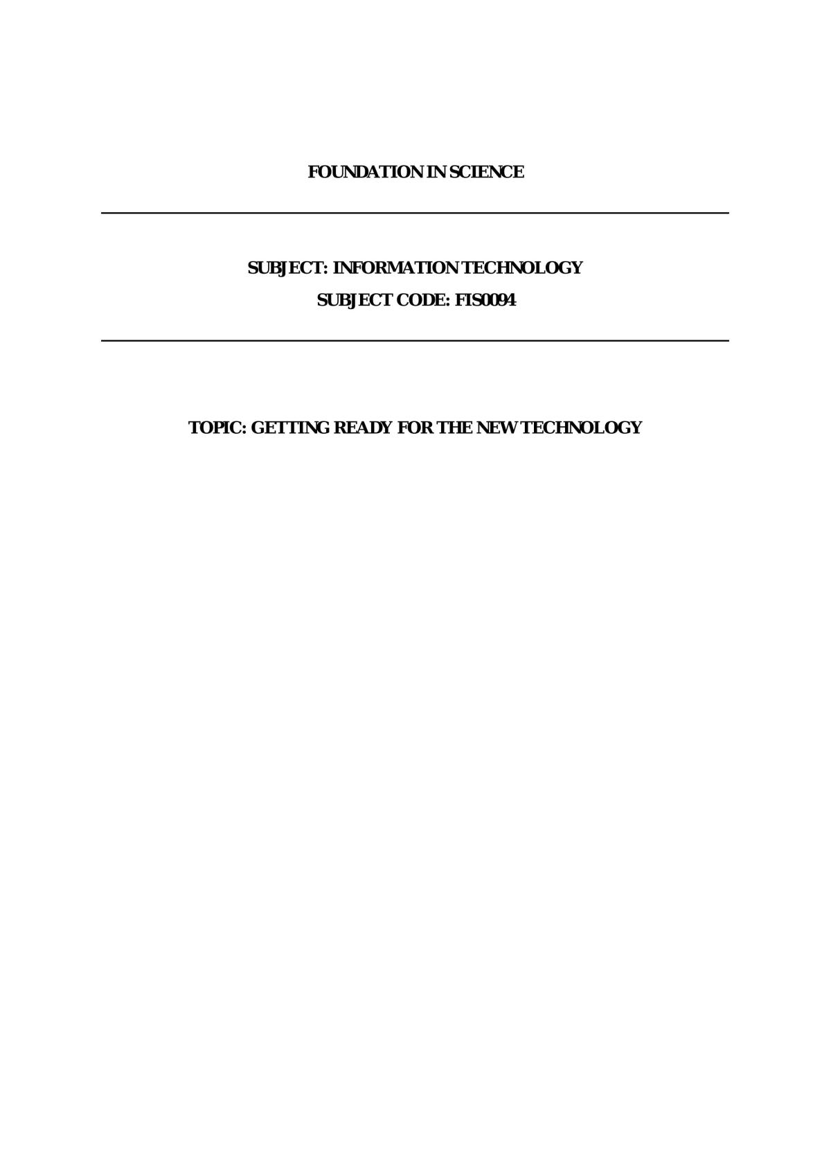 Information Technology - Page 1