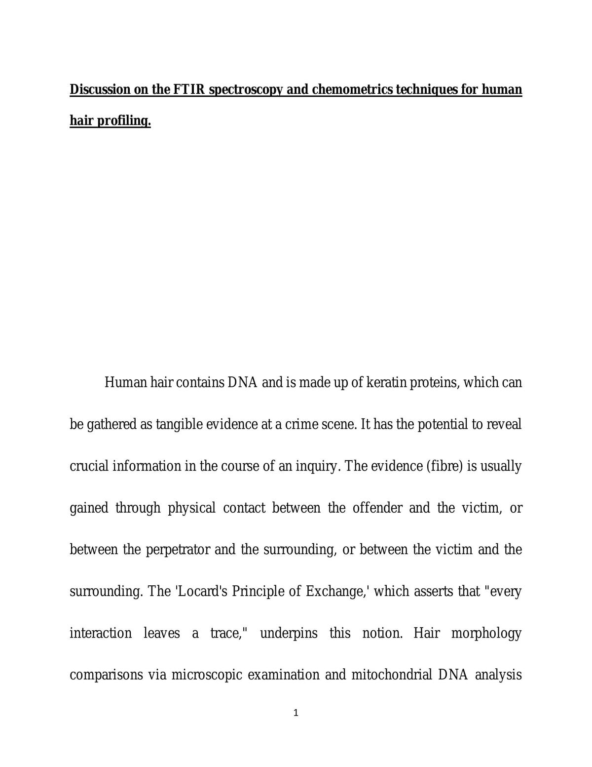 Human Hair Profiling  - Page 1
