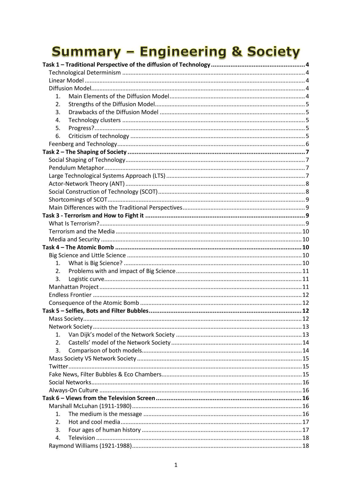 Summary for Engineering & Society - Page 1