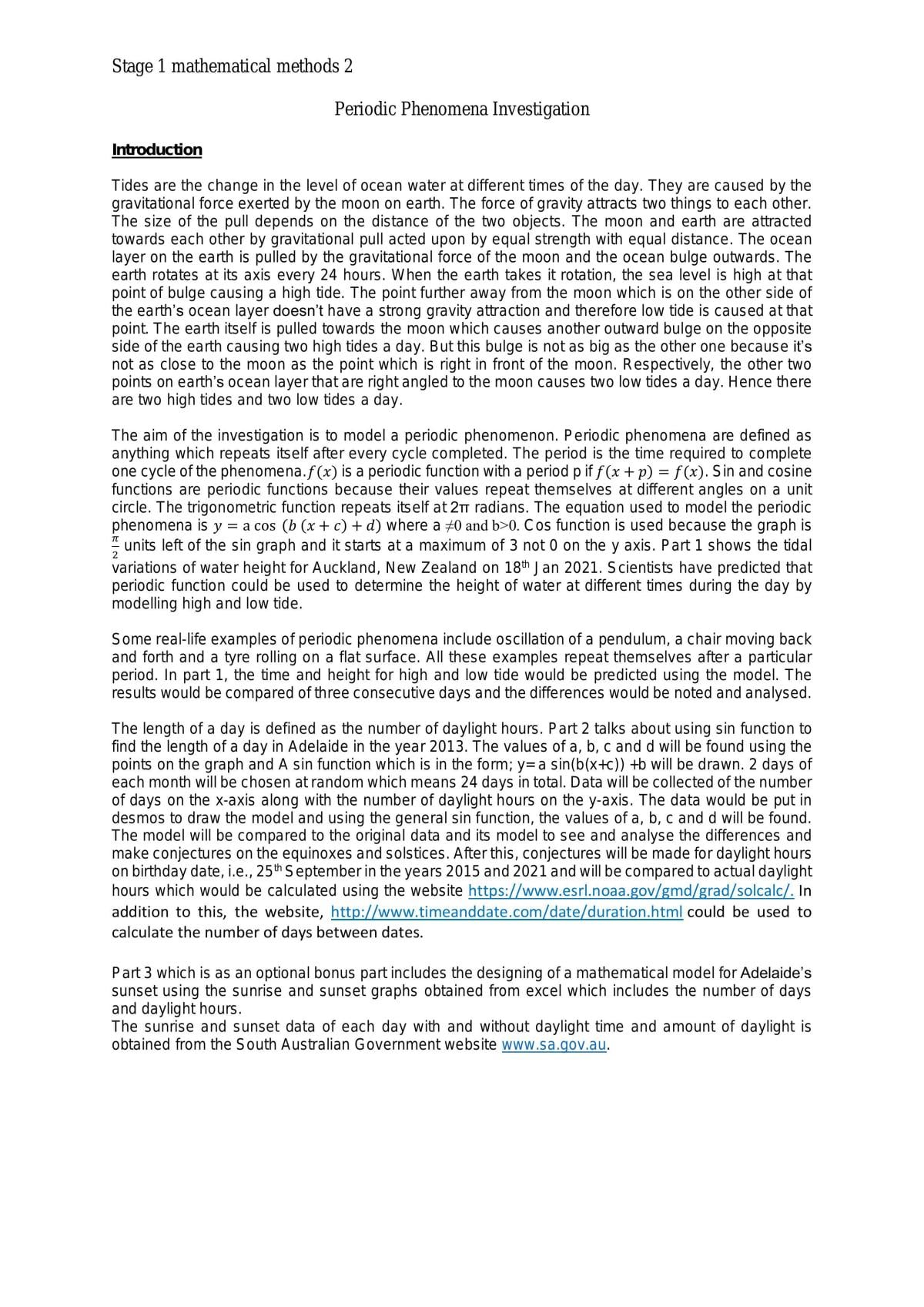 Periodic Phenomena Investigation  - Page 1