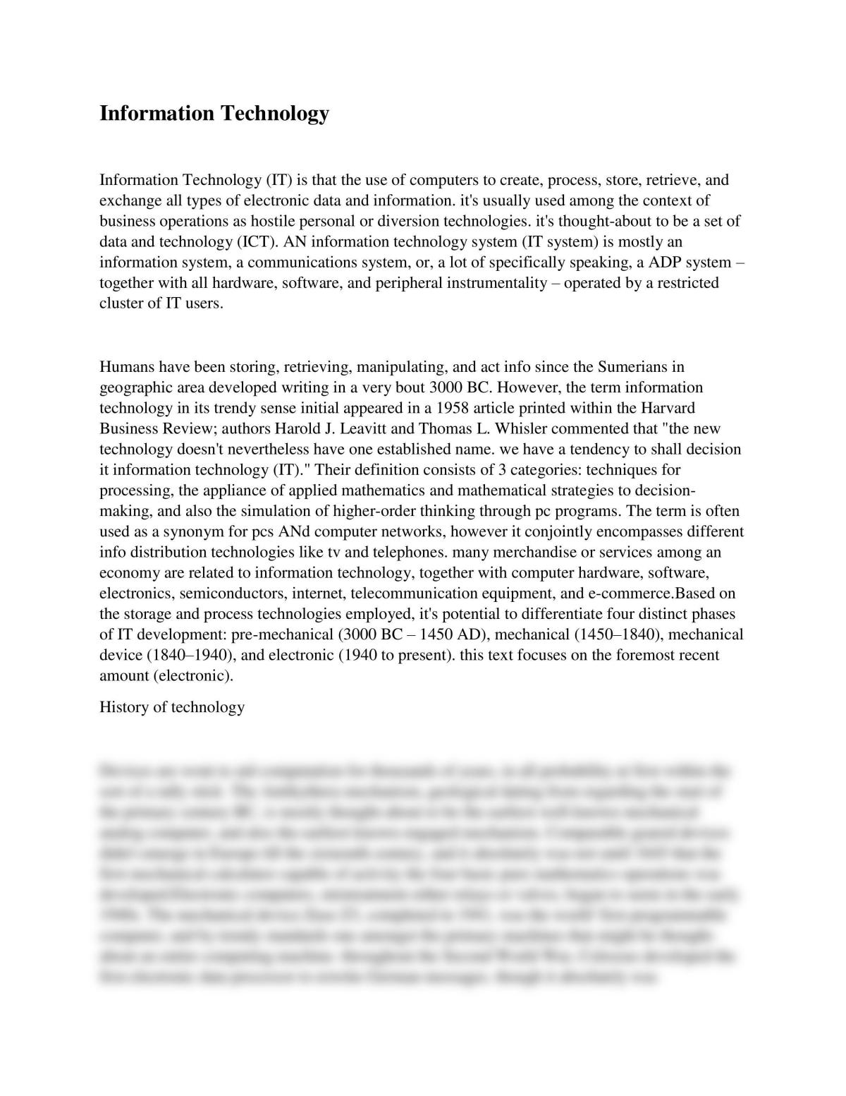 information technology essay pdf