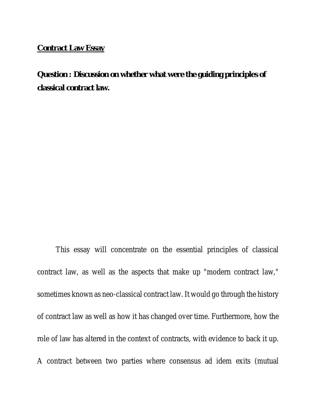 Principle of contract law  - Page 1