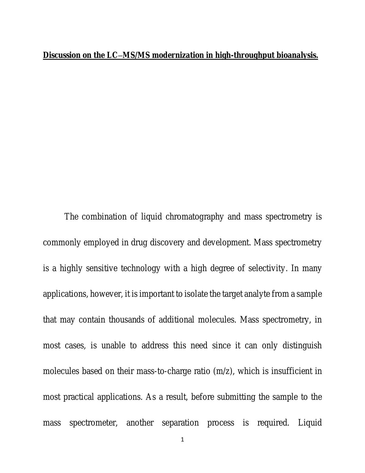 LC - MS/MS modernization  - Page 1