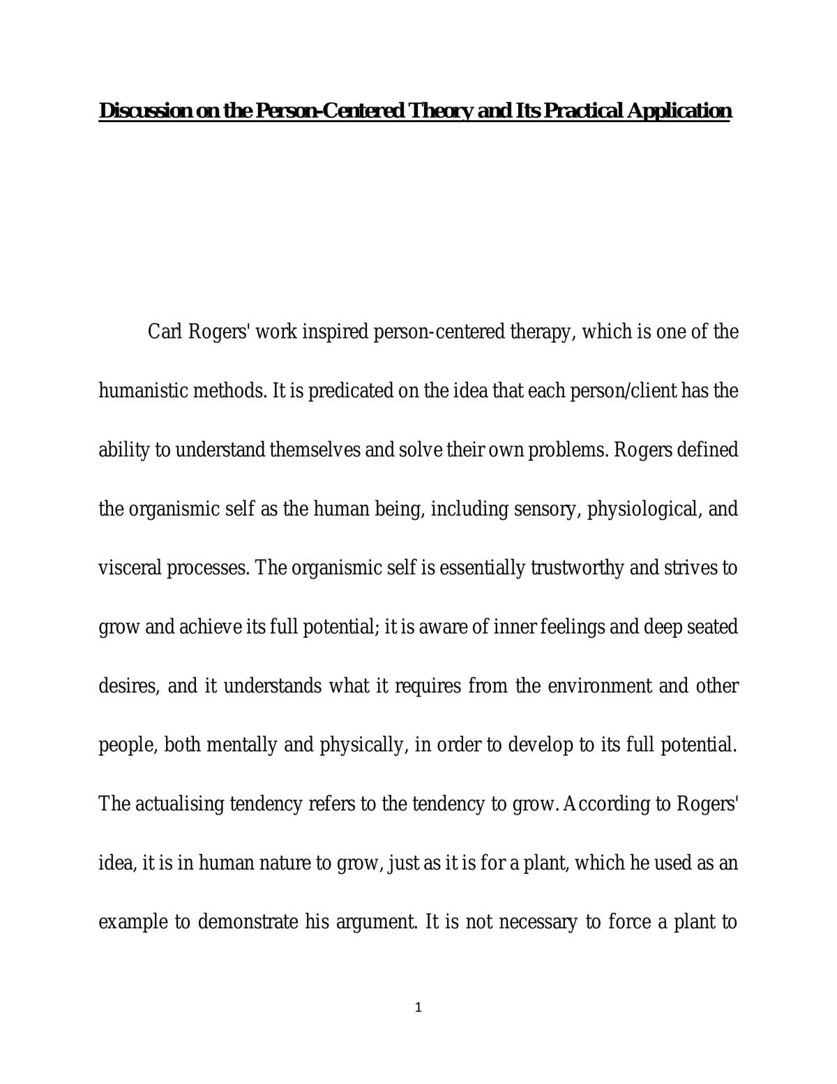 Person centered theory  - Page 1