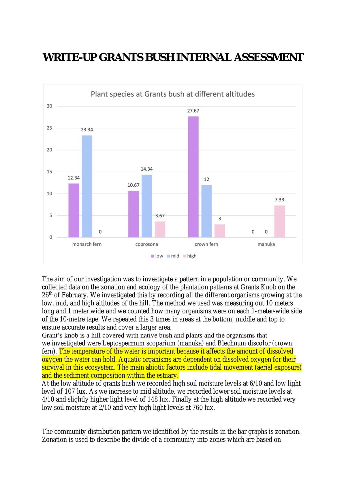 2.6 Investigate a pattern in an ecological community  - Page 1