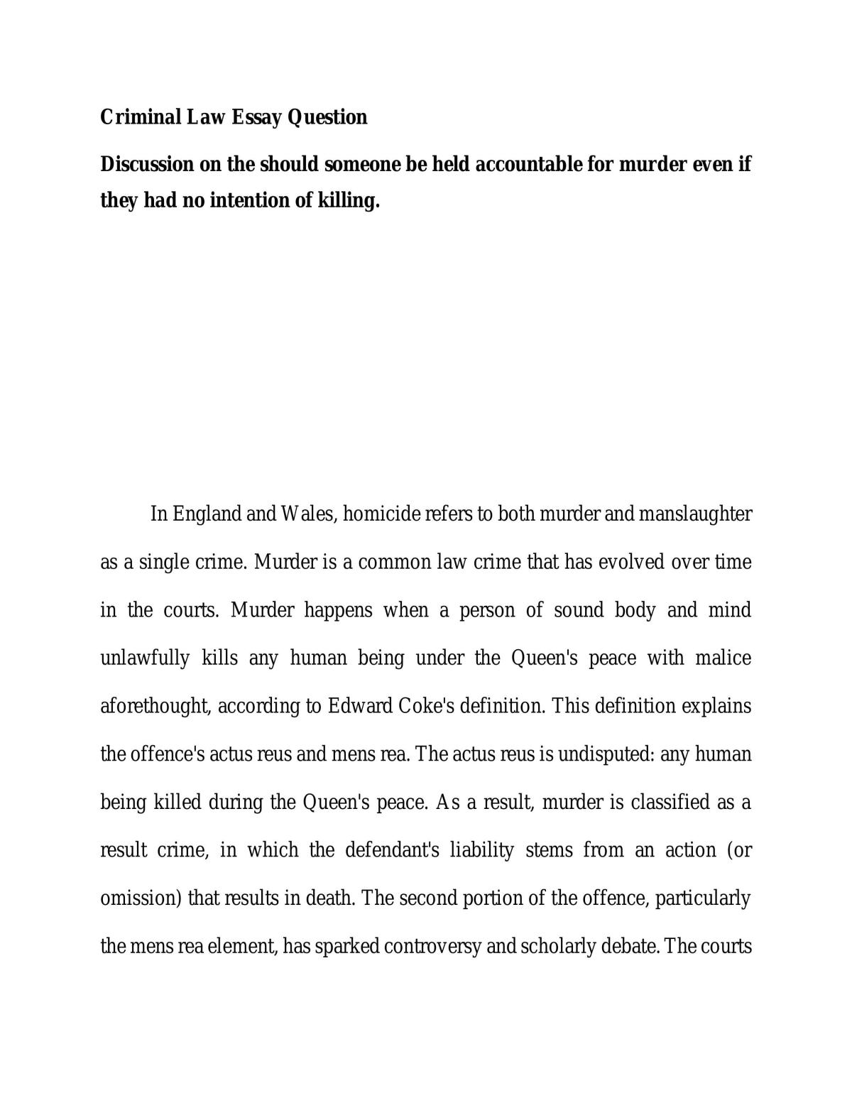 Accountable of murder  - Page 1