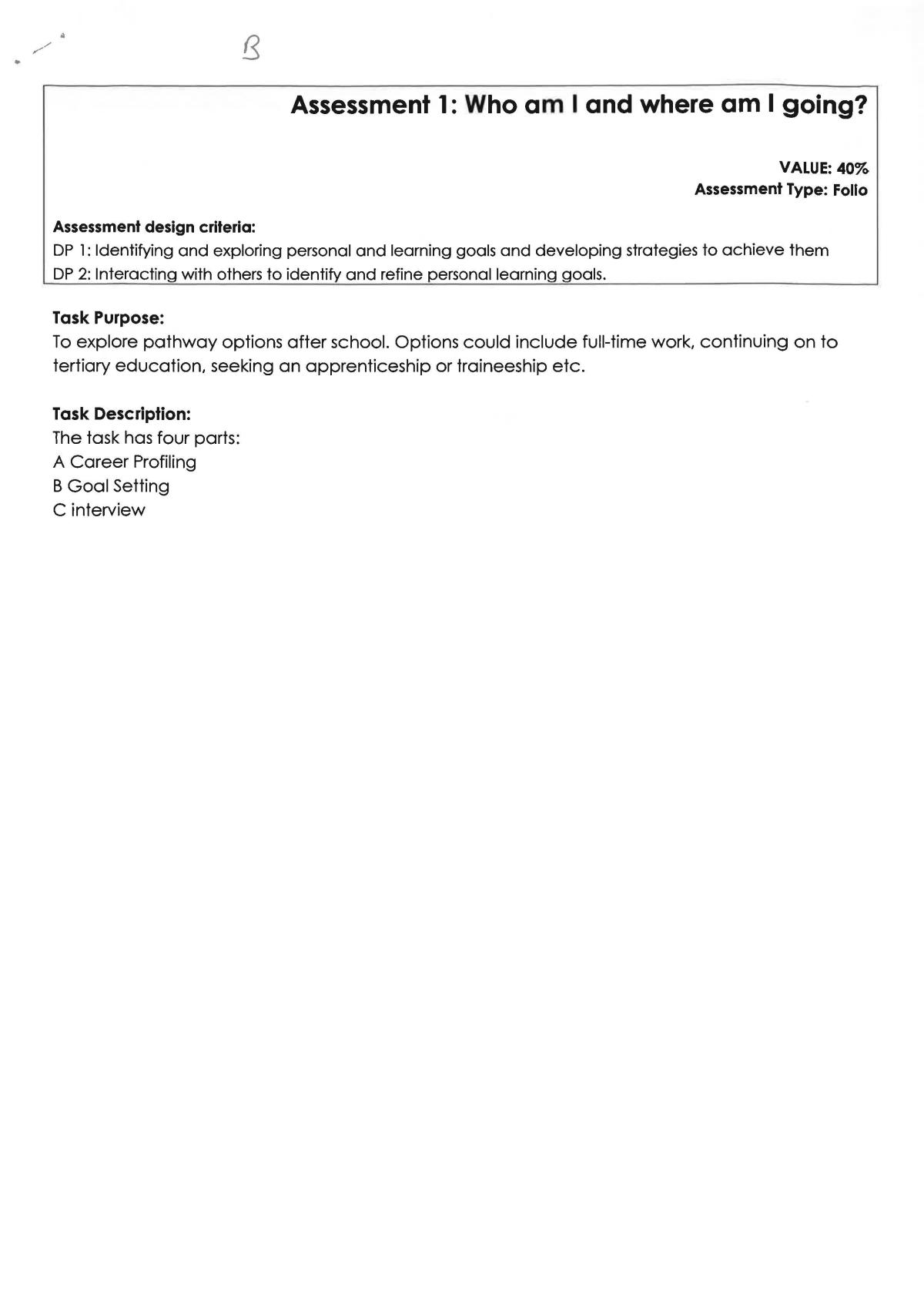 PLP Assessment 1 Grade: B - Page 1