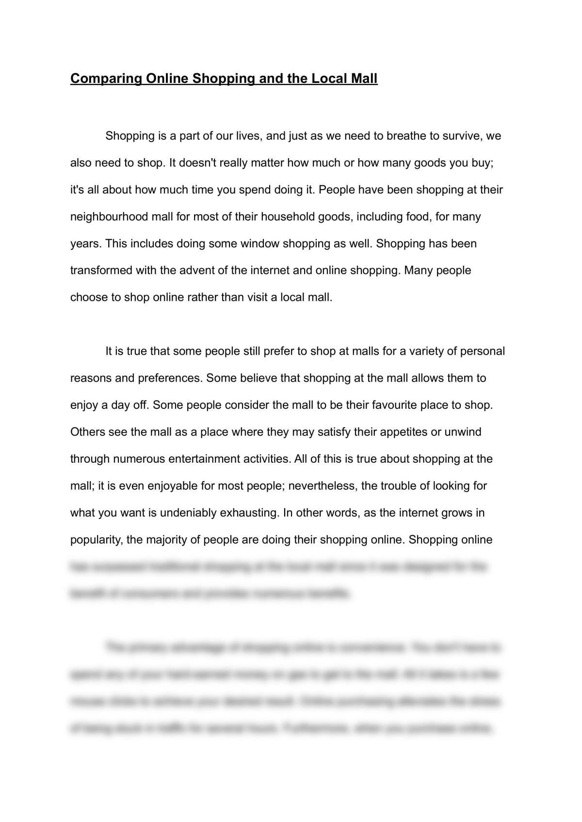shopping mall college essay