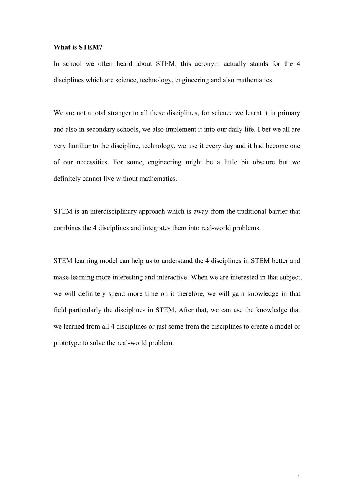 STEM Education - Page 1