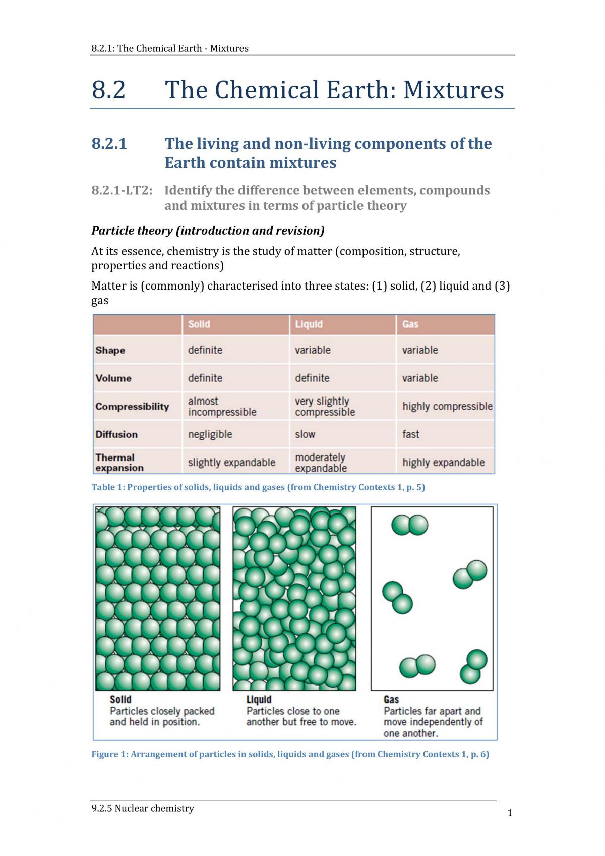 Mixtures of Elements and Compounds - Page 1
