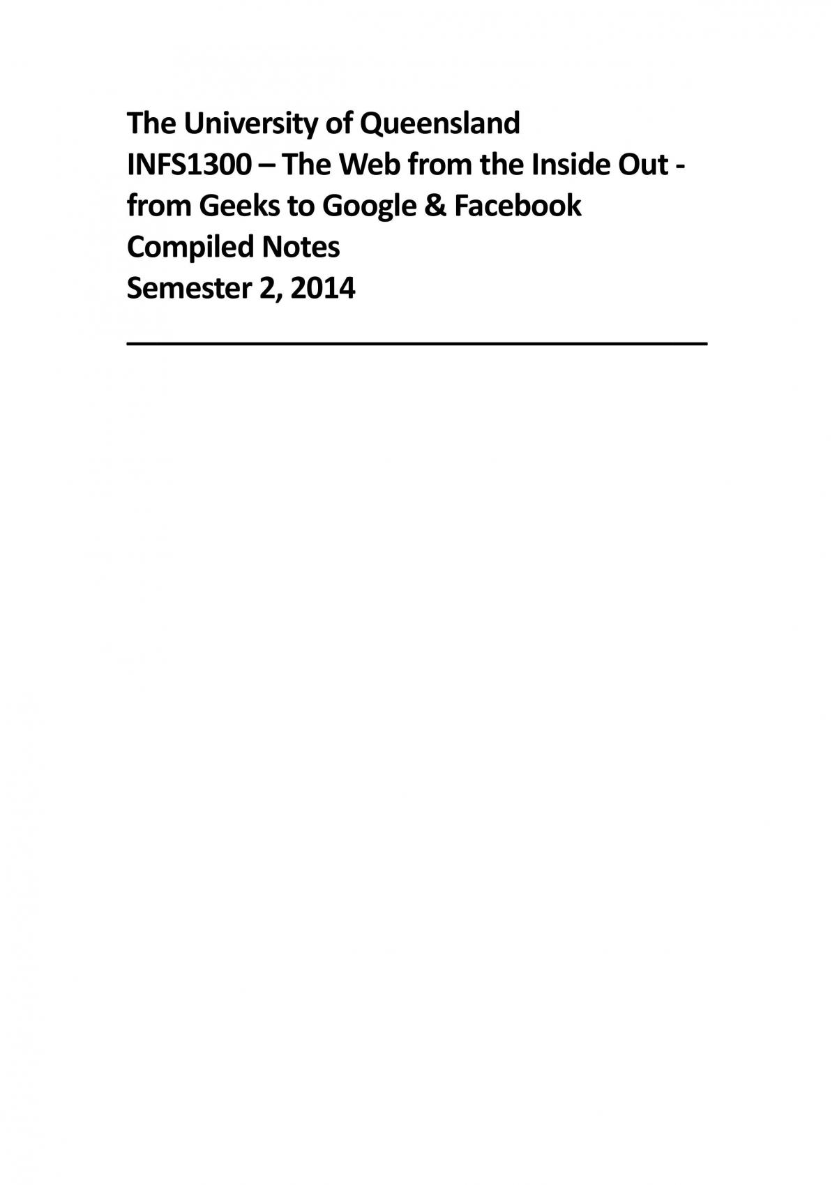 INFS1300 Compiled Notes - Page 1